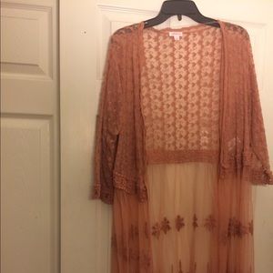 Lace peach coverup